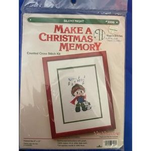 Hugs and Stiches Make A Christmas Memory Silent Night Cross Stich NWT